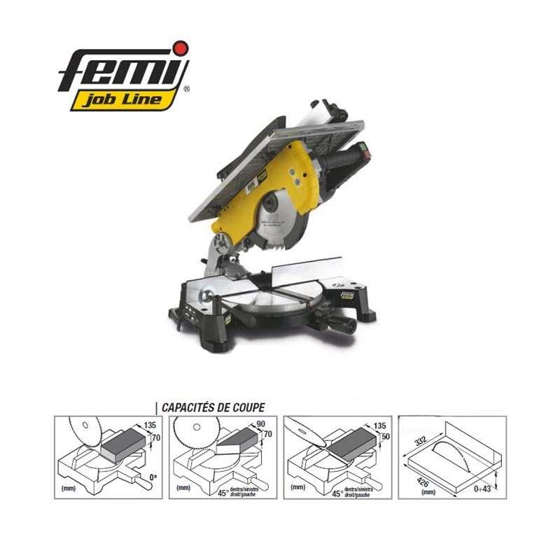 Scie à onglet avec déligneuse 1800W FEMI TR 235