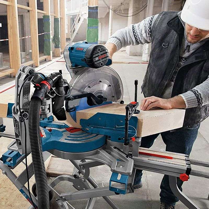 Scie à onglet radiale BOSCH 0615990EH4 - GCM 12 GDL Professional + Support de travail GTA 2500 W Professional