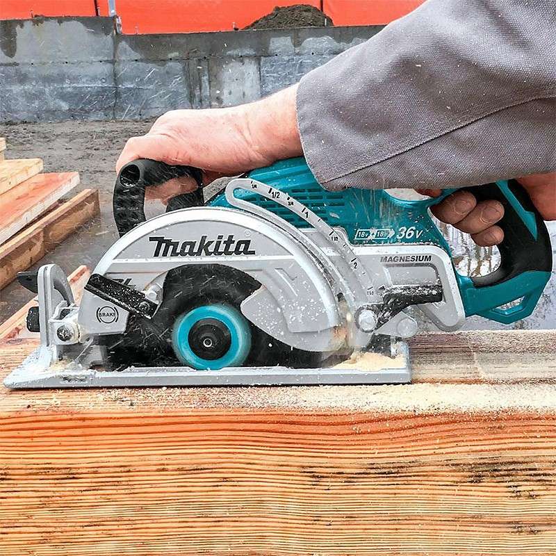 Scie circulaire MAKITA DRS780Z Ø 185mm à poignée arrière 36V (2x18V) Li-Ion (vendu sans batterie)