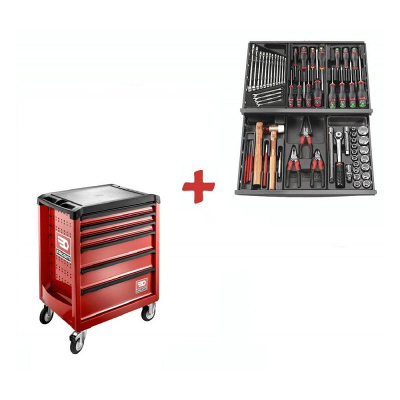 Servante d'atelier ROLL M3 - 6 tiroirs + 62 outils FACOM ROLL.CONTACTPF 569 x 421 x 60 mm