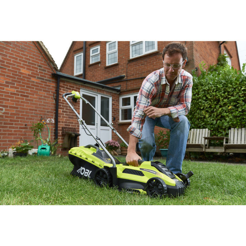 Tondeuse 1300 W RYOBI RLM13E33S - Ø coupe 33 cm - ramassage et mulching