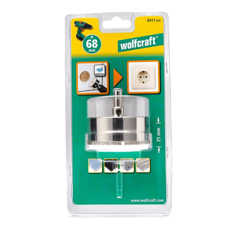 Trépan diamant Ceramic WOLFCRAFT 8911000 - Ø 68mm - 25mm
