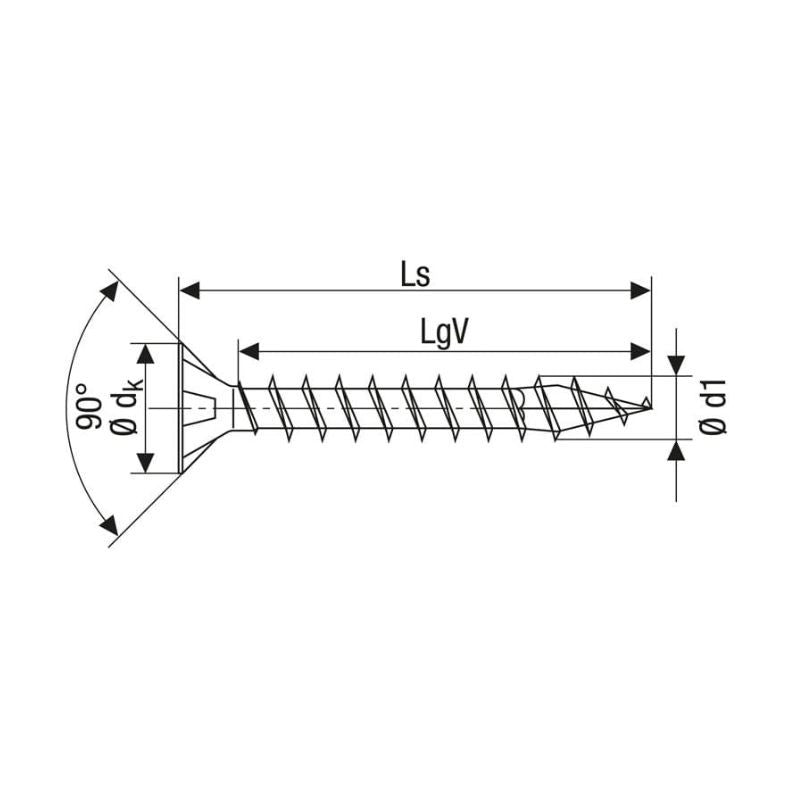 Vis à bois T-STAR T20 tête fraisée filetage total WIROX - SPAX