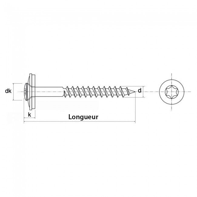 200 Vis bois inox A2 NORFIX11166 cuivrée