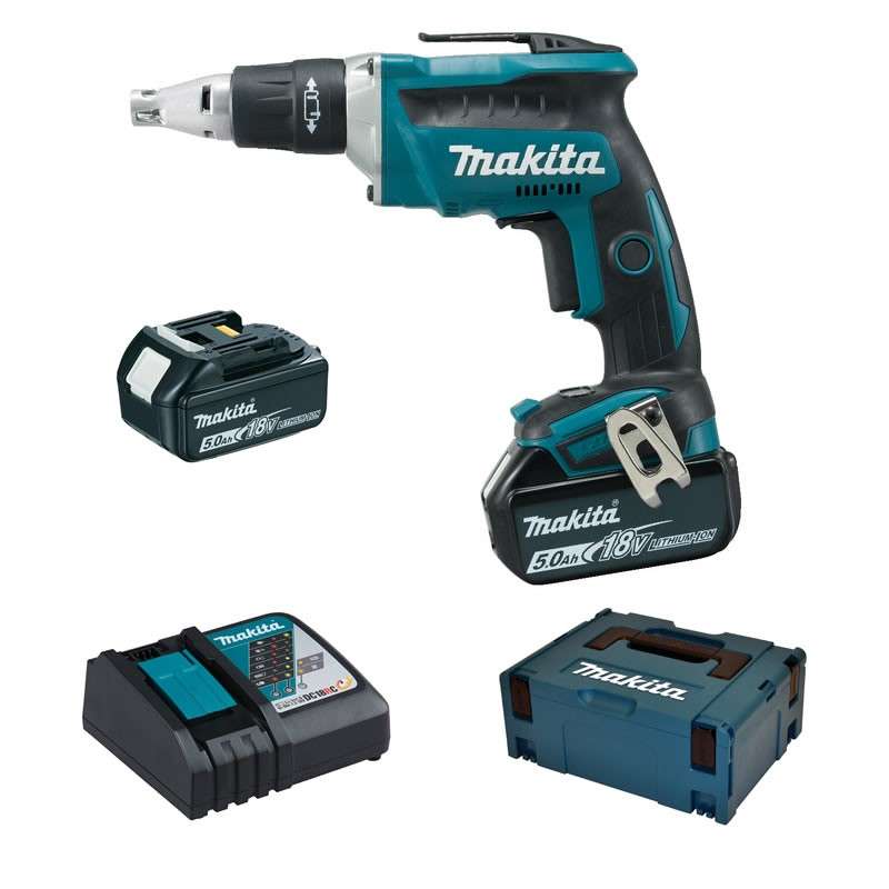 Visseuse à Placo sans fil MAKITA DFS452RTJ 18 V LXT (2 X 5,0 Ah)