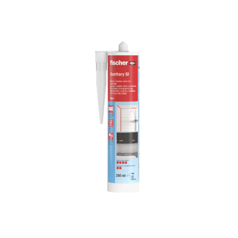 Mastic silicone SI blanc spécial sanitaires FISCHER 58516 1 cartouche de 280 ml