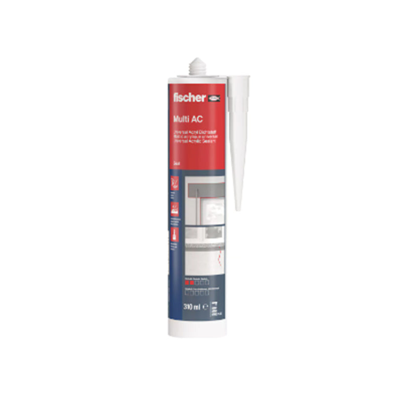 Mastic acrylique Multi AC blanc FISCHER 53111 Utilisation intérieure 1 cartouche de 310 ml avec canule