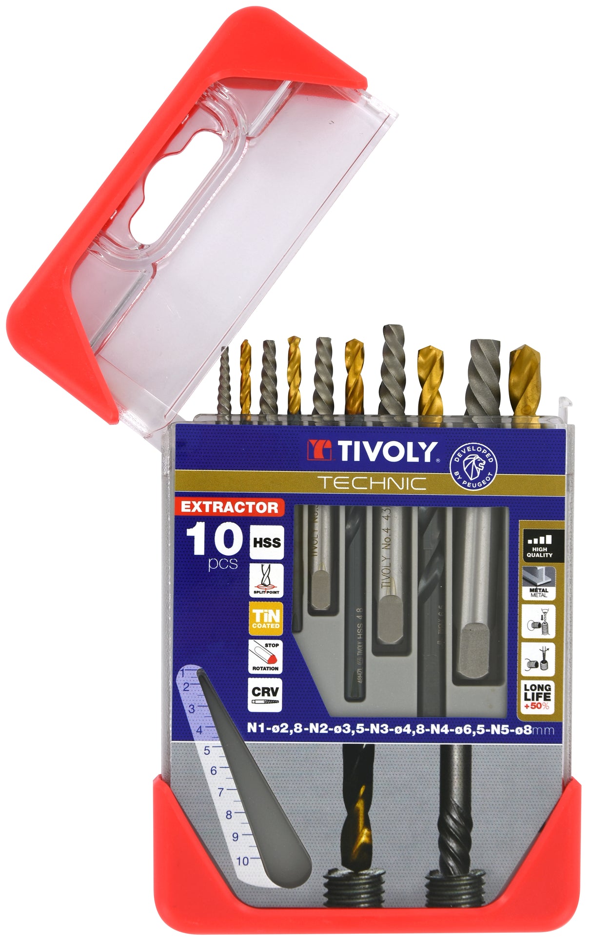 Tivoly   10 pièces - Extracteurs de goujons cassés