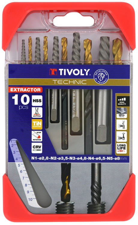 Tivoly   10 pièces - Extracteurs de goujons cassés