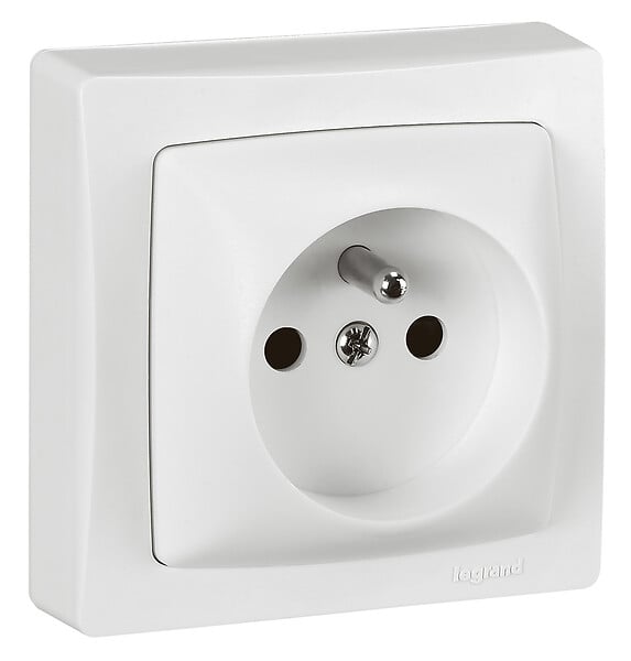 Prise de courant avec terre Appareillage Saillie bornes auto - blanc