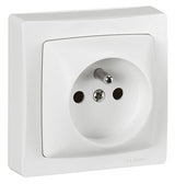 Prise de courant avec terre Appareillage Saillie bornes auto - blanc