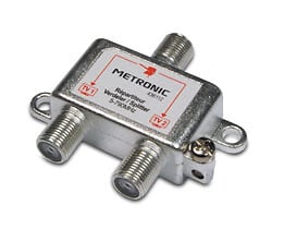 Répartiteur TV 2 sorties à fiche F blindé métal