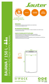 Chauffe-eau mono stéatite vertical mural Bajawa - 150L