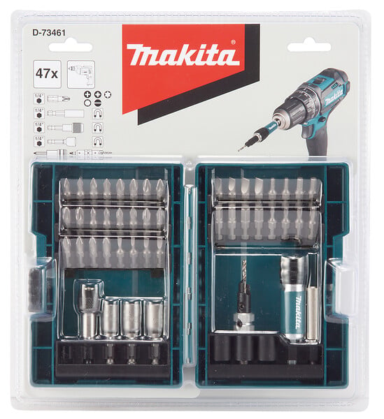 Jeu de 47 embouts et forets hexagonaux MAKITA D-73461 1/4' 25mm mandrin magnétique 60mm