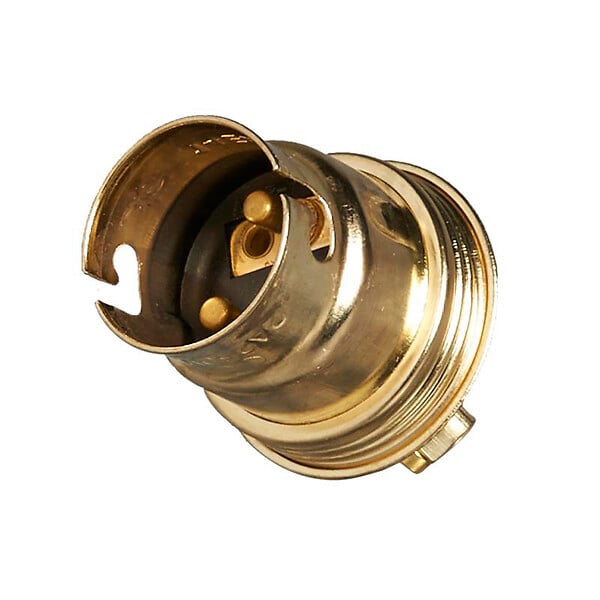 Douille à baïonnette B22. 150 W. coloris or acier laitonné 1 bague