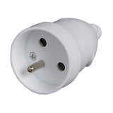 Fiche électrique femelle 2 pôles + terre 16A. couleur blanc