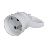 Fiche électrique femelle à anneau 2 pôles + terre 16A, Blanc