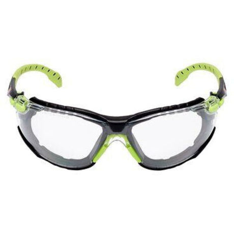 Lunettes 3M™ Solus™ 1000 traitement Scotchgard™ - Branches Vert/Noir - Joint amovible  Transparent