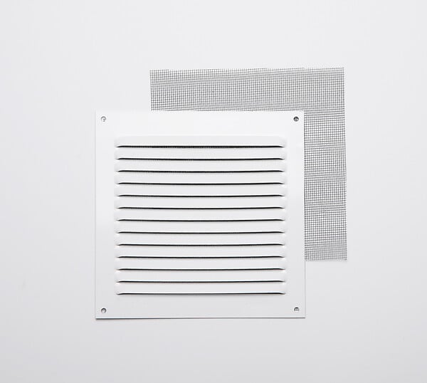Grille d'aération aluminium blanc à visser 15x15cm