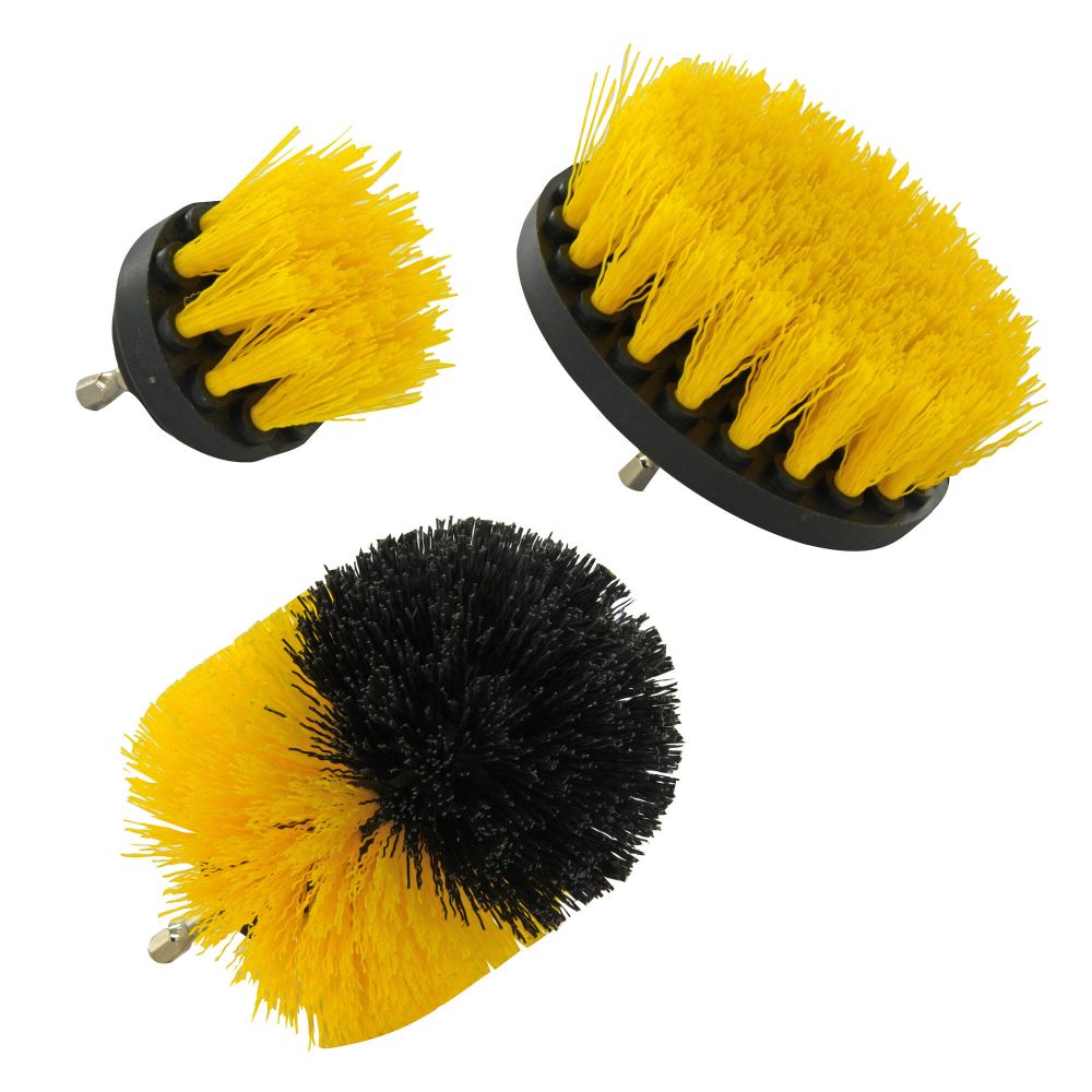 Tivoly   3 BROSSES POLYPROPYLENE MIXTES : PLATE & RONDE