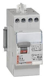 Interrupteur différentiel bipolaire DX3 de type AC 30mA - 25A