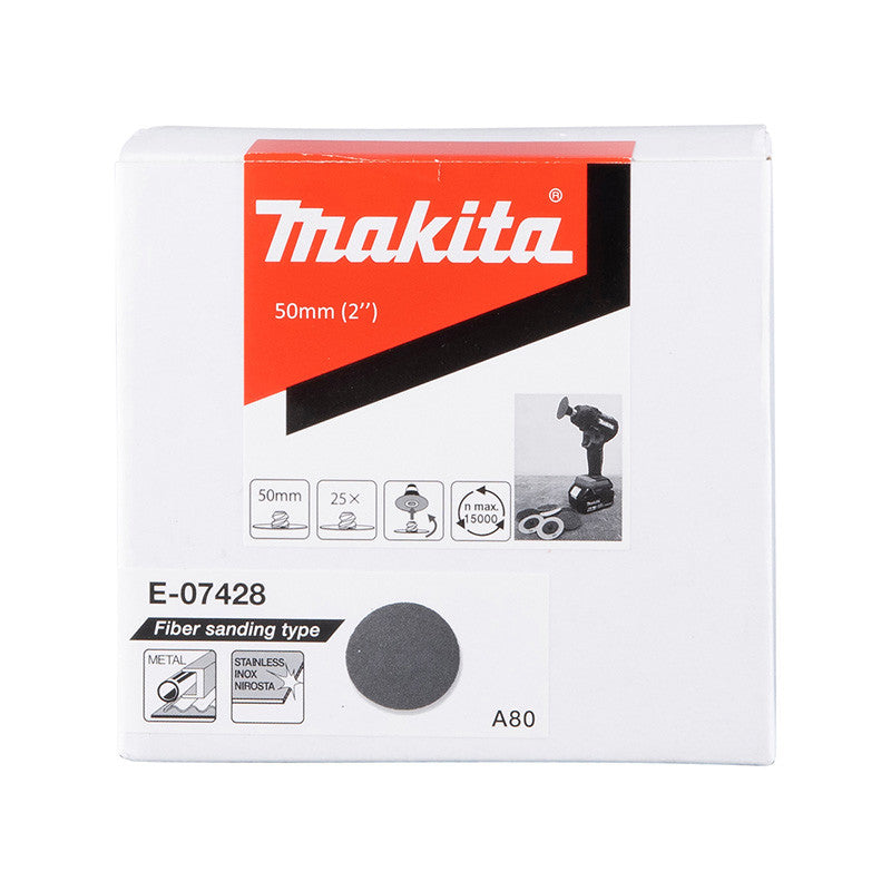 25 Disques abrasifs oxyde d’alumine MAKITA E-07428 50mm A80