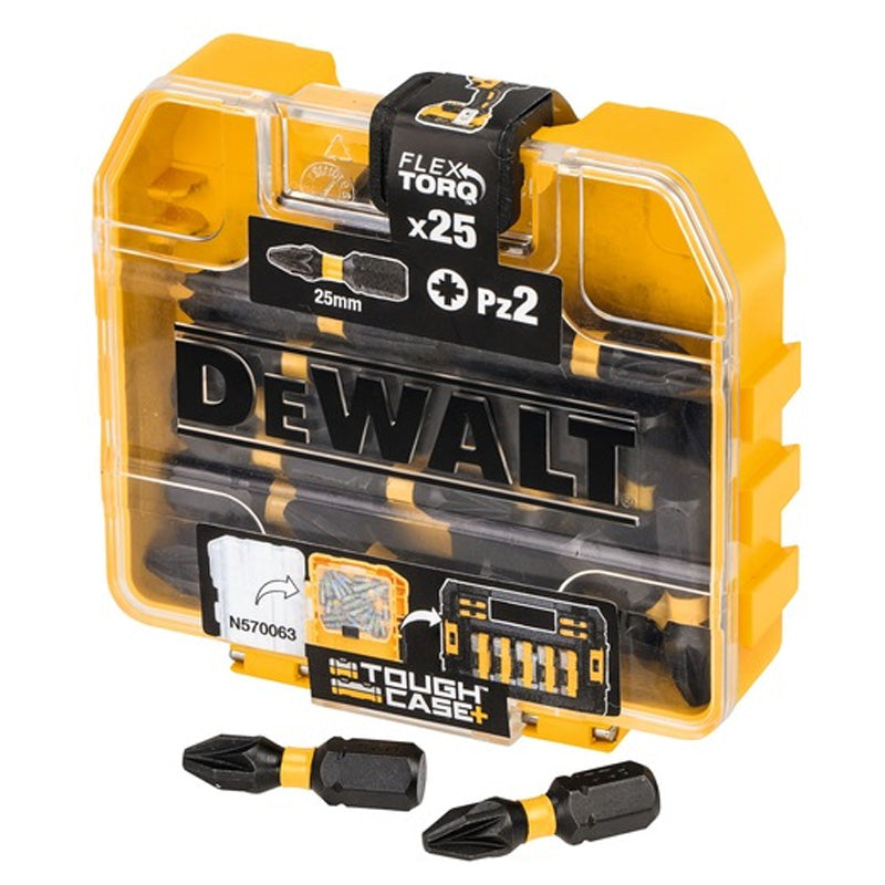 25 embouts de vissage Impact Torsion PZ2 en boite Tic Tac DEWALT DT70556T-QZ