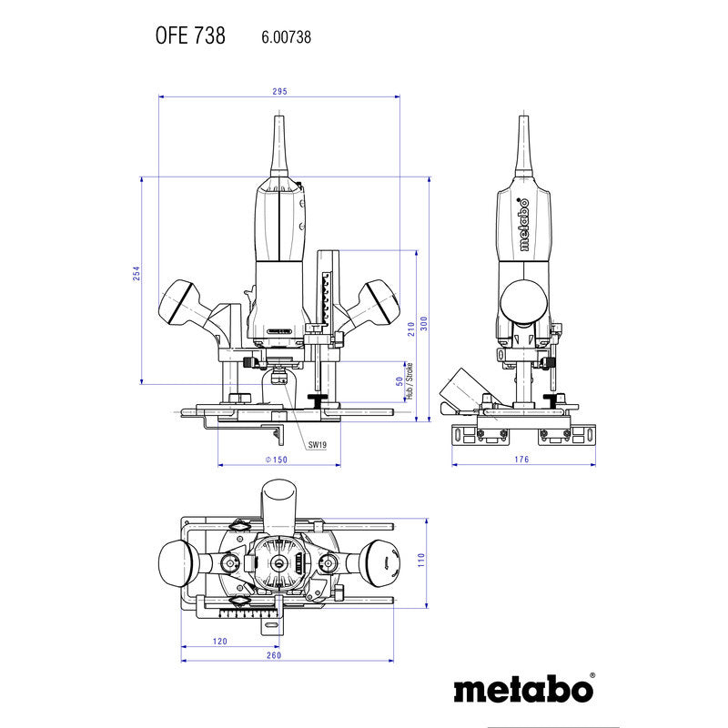Défonceuse METABO 8mm filaire 710W OFE 738