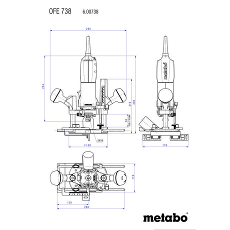 Défonceuse METABO 8mm filaire 710W OFE 738