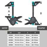 Serre joint 1 main PRO MAX 450mm - WOLFCRAFT - 3072000