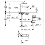 Mitigeur lavabo START GROHE 31137002 QuickFix - bec droit - taille S - chrome