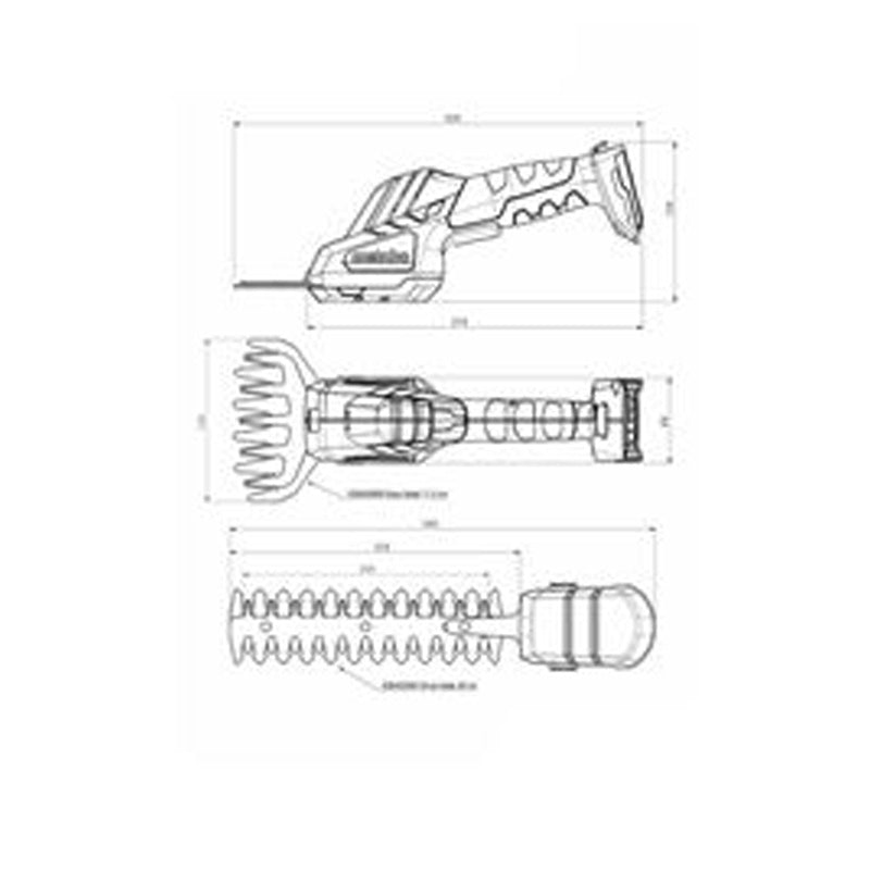Taille-bordures METABO 12 V PowerMaxx SGS 12 Q  1x 2,0 Ah Li-Power, SC 30 + coffret