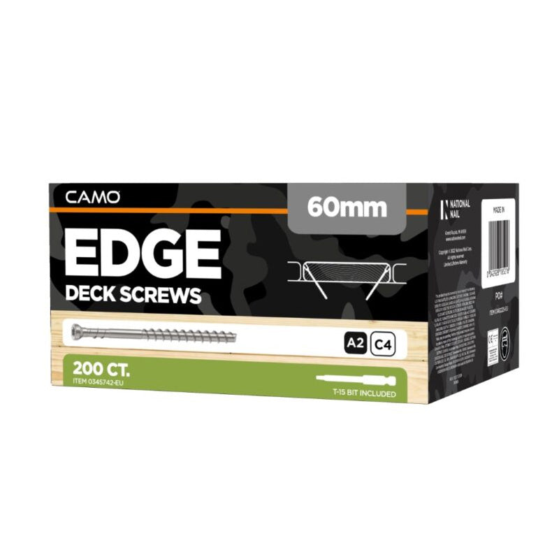 CAMO PROTECH boîte de 200 vis Inox terrasse A2 4,2 x 60 MM