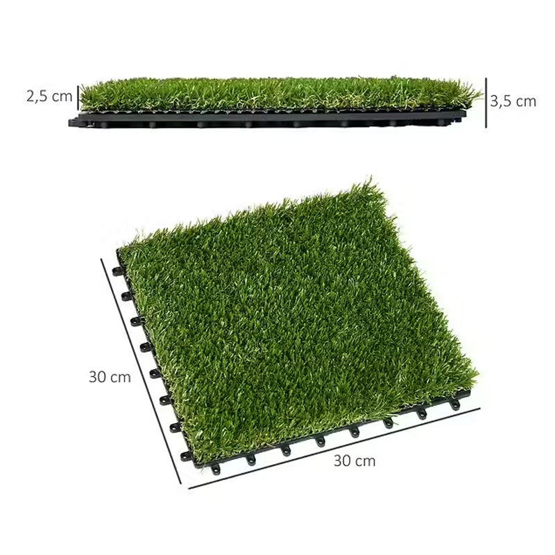 9 dalles gazon artificiel - 30x30cm