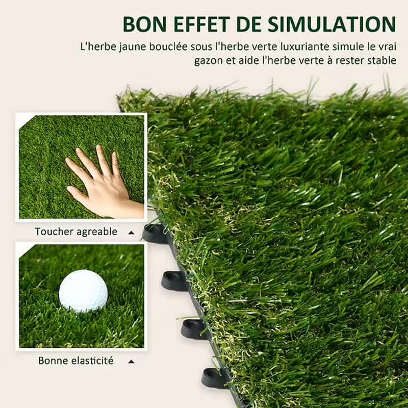 9 dalles gazon artificiel - 30x30cm