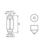 Pack de 2 Ampoules BOSCH 1987301004 C5W Pure Light 12V 5W