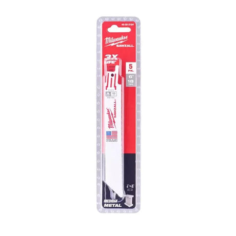 Lot de 5 lames finition de scie sabre métal THIN KERF MILWAUKEE