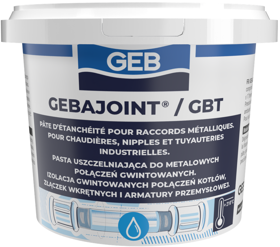 Pâte d’étanchéité durcissante GEB pour raccords filetés en chauffage Beige 500g