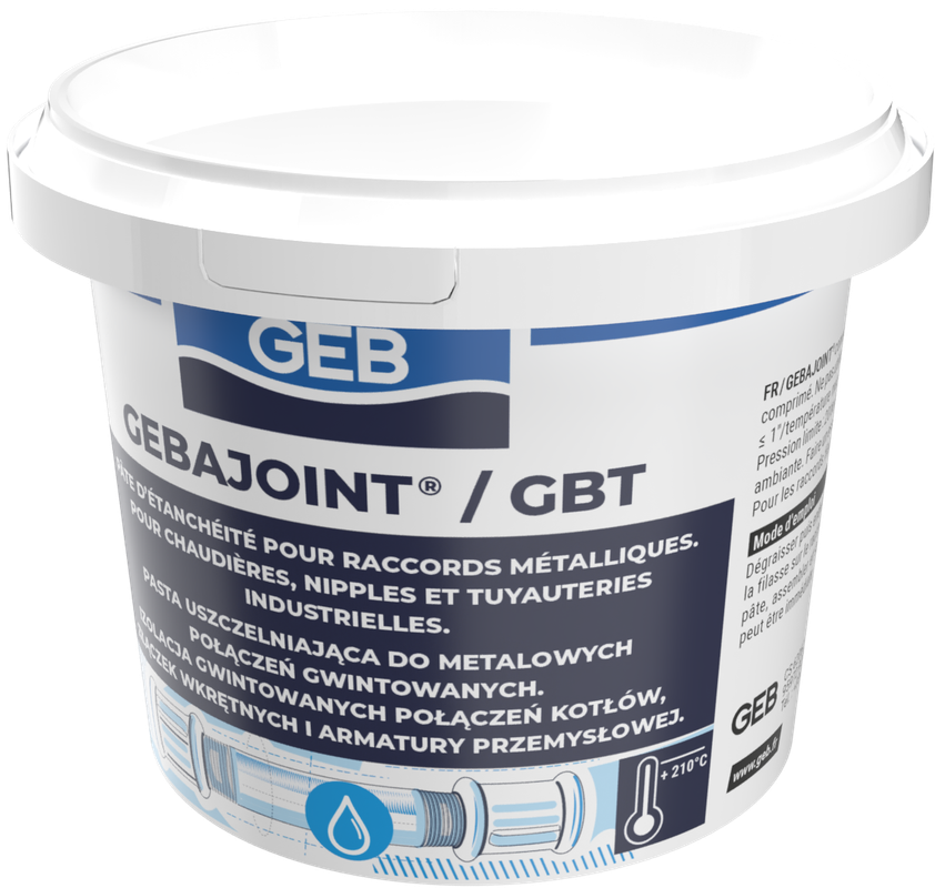 Pâte d’étanchéité durcissante GEB pour raccords filetés en chauffage Beige 500g
