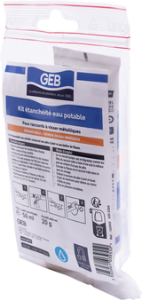 Kit étanchéité complet GEB pour raccords à visser métalliques 50ml + filasse 20g