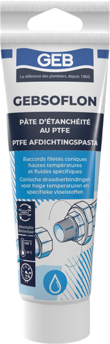 Pâte d'étanchéité au PTFE GEB GEBSOLFLON pour raccords filetés coniques 125g