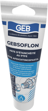Pâte d'étanchéité au PTFE GEB GEBSOLFLON pour raccords filetés coniques 125g