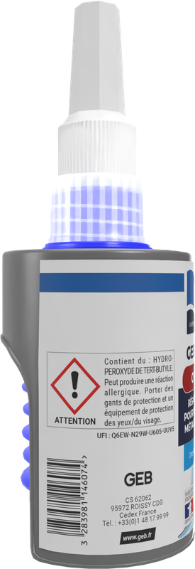 Résine anaérobie d'étanchéitée GEB pour raccords filetés métal chauffage et air comprimé 75ml