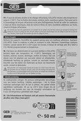 Colle réfractaire GEB COLLAFEU 50ml résistante jusqu’à 1100°C