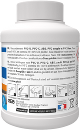 Colle haute performance GEB pour assemblage de canalisations en PVC 250 ml