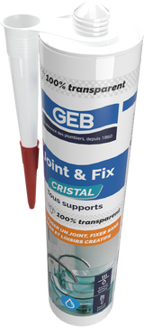Mastic JOINT & FIX cristal GEB pour réaliser des joints étanches 100% invisible 280ml