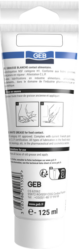 Graisse blanche GEB sans savon spécial contact alimentaire 125ml