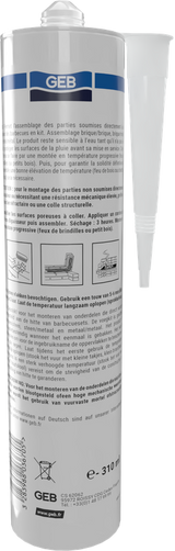 Mastic colle GEB Propfeu spécial barbecue pour les éléments réfractaires 310ml