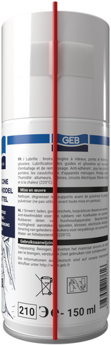 Lubrifiant anti-adhérent GEB 100% silicone aérosol 210 150 ml
