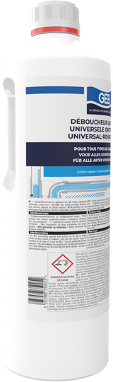 Déboucheur Universel liquide GEB sans odeur à base de soude 1L